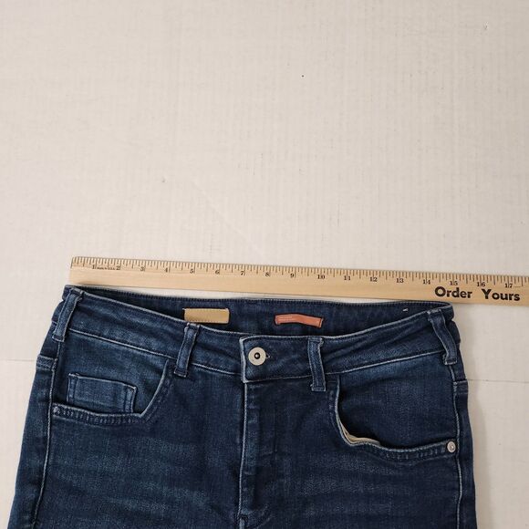 Pilcro Anthropologie Jeans 29 Blue The Demilune Bootcut Dark Wash Mid-Rise - Picture 7 of 9